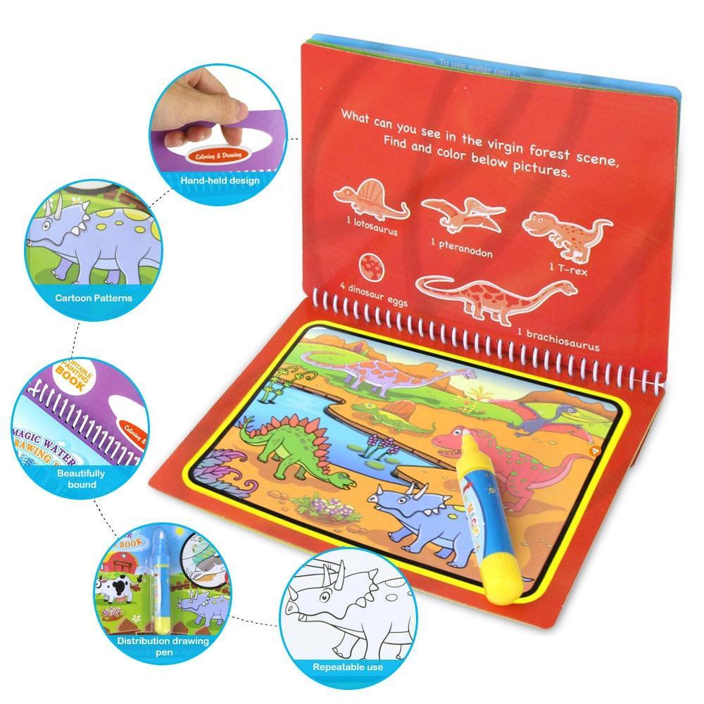 Magic Water Drawing Books Coloring Books Doodle & Magic Pen Painting Drawing Board Children Painting Toys Birthday Gifts