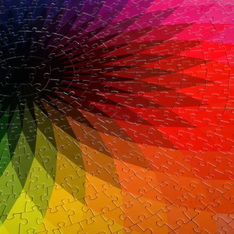 1000PCS/SETColorful Rainbow Round Geometrical Photo Planet Puzzle Adult Kids Educational Toy Puzzle