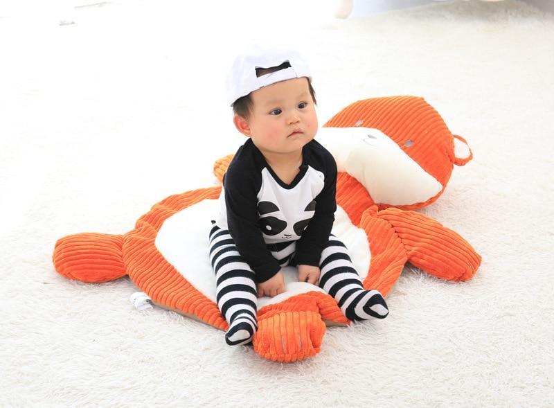 Modern Plush Climbing Carpet Play Mats Newborn Animal Play Mats Soft Sleeping Mat Cotton Elephant & Fox Carpet For Kids