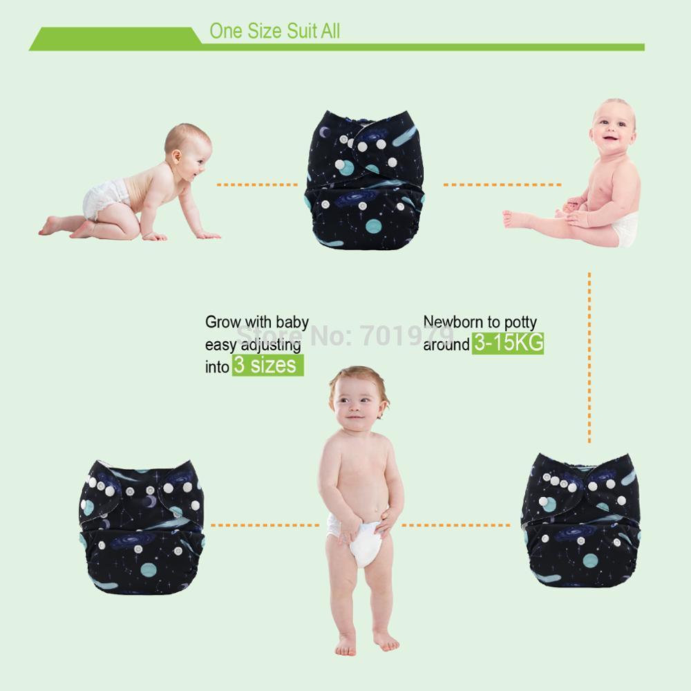 Baby One Size Fits All Reusable Baby Cloth Diaper with Microfiber Insert Diaper For Baby Boys and Baby Girls In Modern New Printed Design