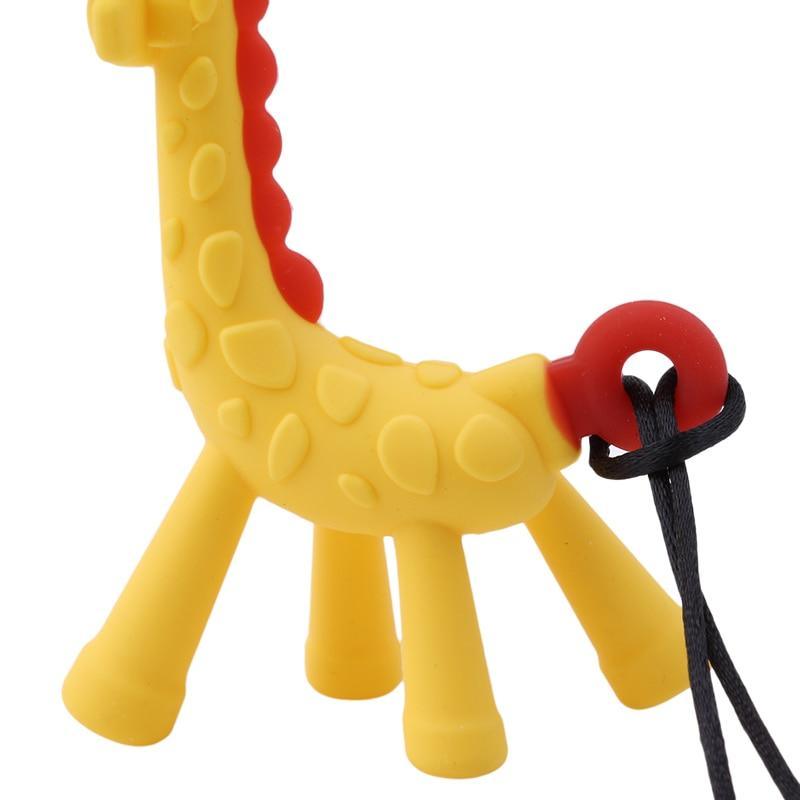 Unique Cute Cartoon Giraffe Shape Baby Teether Silicone Teething Toy New Hanging Toy For Baby Activity
