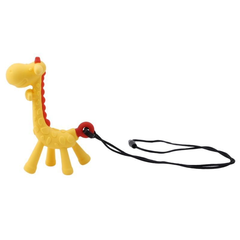 Unique Cute Cartoon Giraffe Shape Baby Teether Silicone Teething Toy New Hanging Toy For Baby Activity