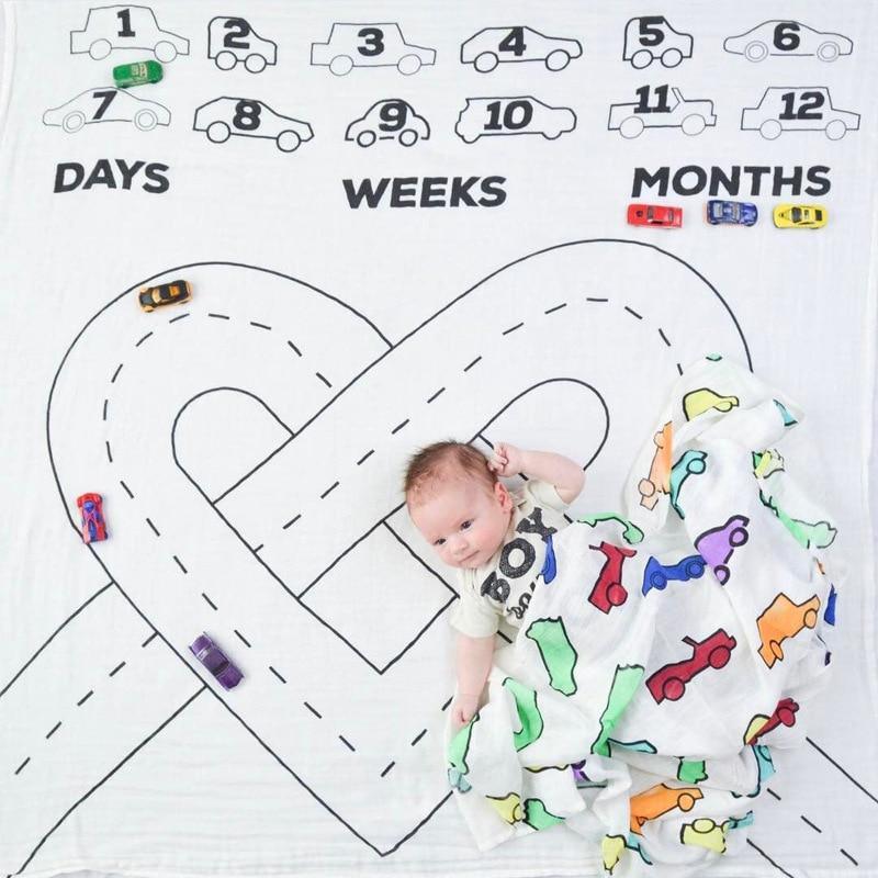 Newborn baby Monthly Growth Blanket Photography Props Background Cloth For Baby