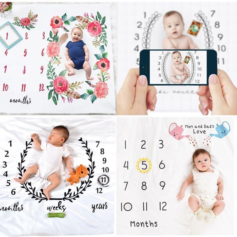 Newborn baby Monthly Growth Blanket Photography Props Background Cloth For Baby