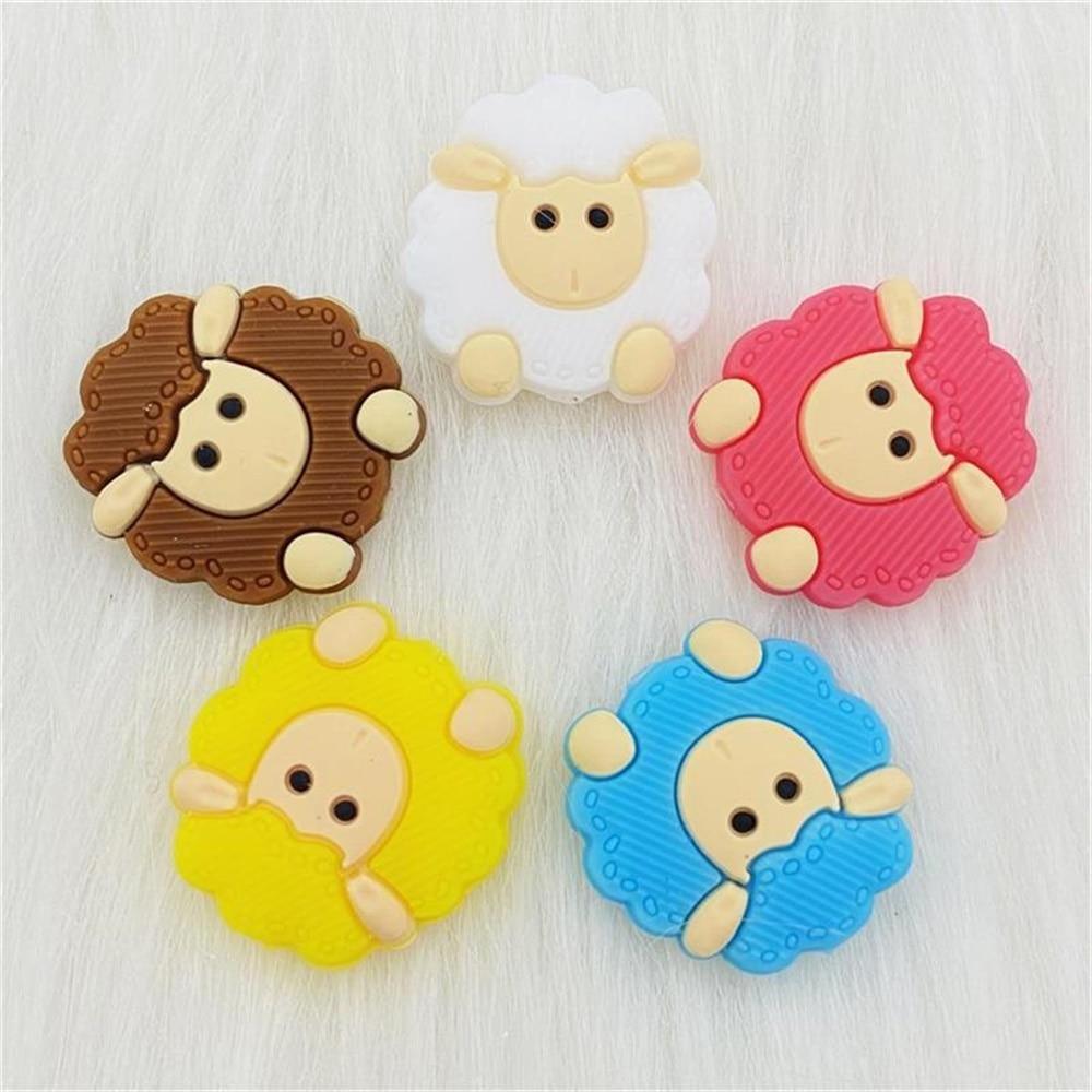 5pcs Animals Cartoon Silicone Teething Sheep For Children Newborn Baby Teether For Teeth