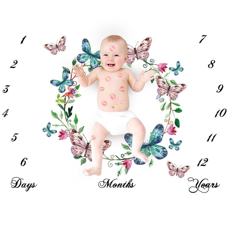 Cartoon Pattern Baby Photo Props Background Blankets Play Mats Backdrop Cloth Calendar Photo Accessories Blanket For Baby