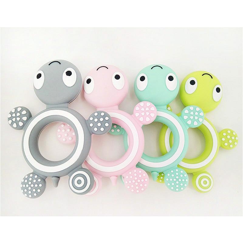Baby Silicone Teethers Food Cute Turtle Tiny Teething Baby Shower Gifts Cartoon Animals Teether