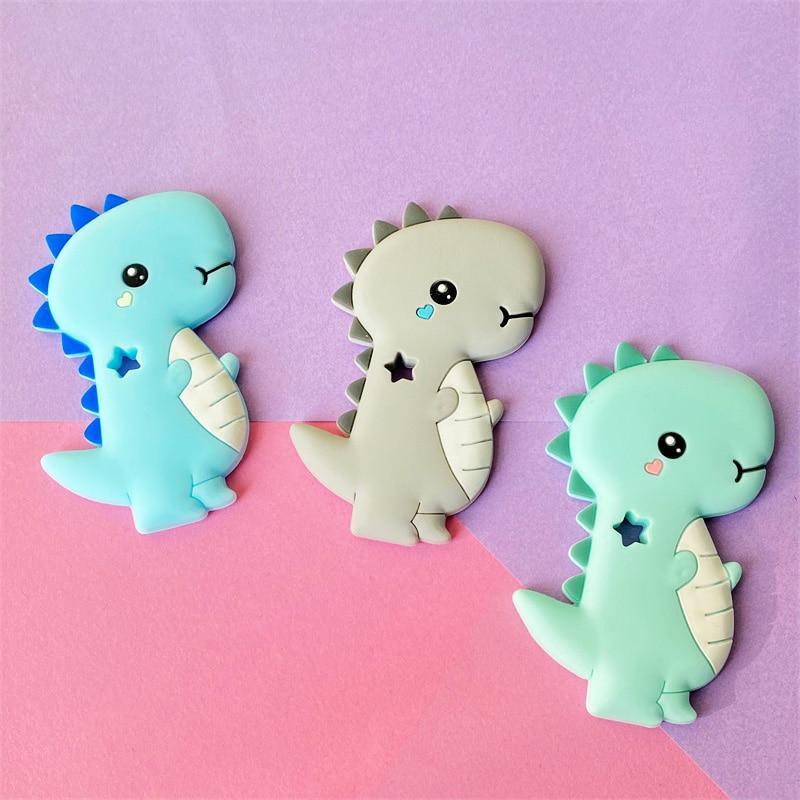 Dinosaur Teether Teething Animal Shape Chewable Chewing Toys For Baby Boys And Girls BPA Free Food Pefect Gift