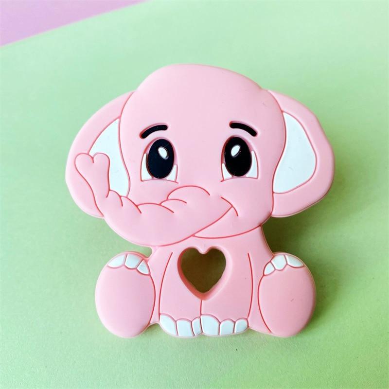 Cartoons Silicone Teether Mini Elephant Animal Rodents Chewable Toys Products For Parents Baby Boys And Girls