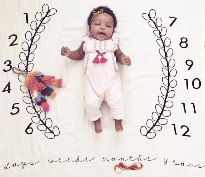 Newborn baby Monthly Growth Blanket Photography Props Background Cloth For Baby