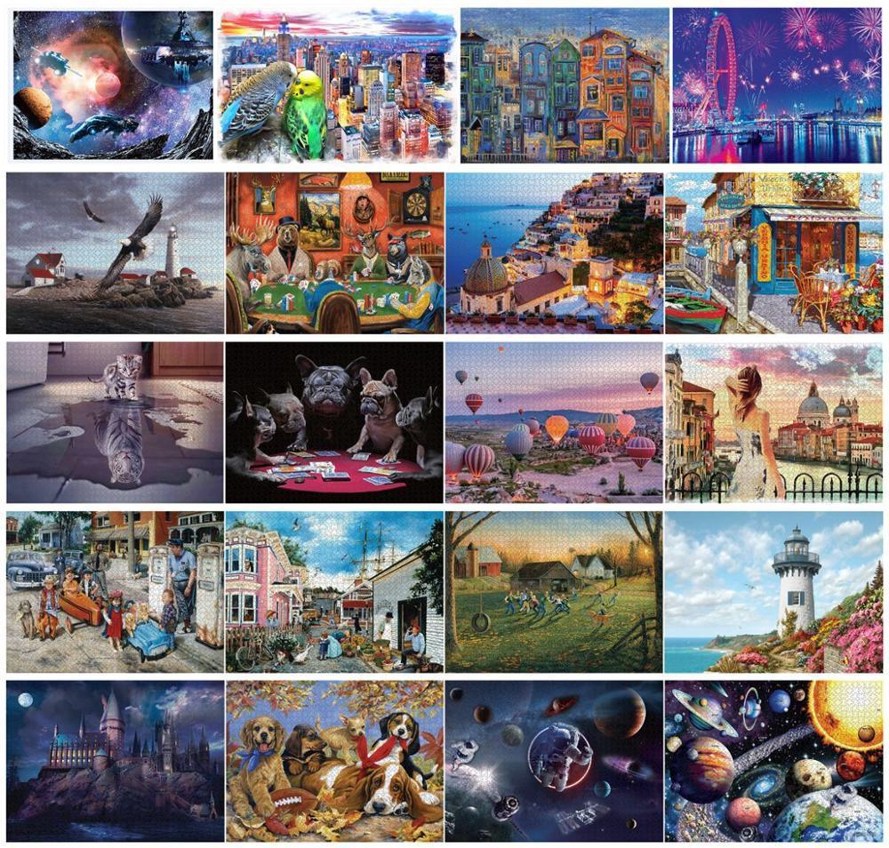 Puzzle 1000 Pieces AdultPaper Puzzle For Educational Toys 1000 Pieces New Puzzle World Popular Travel Desitnation Toy For Children Great for Gift