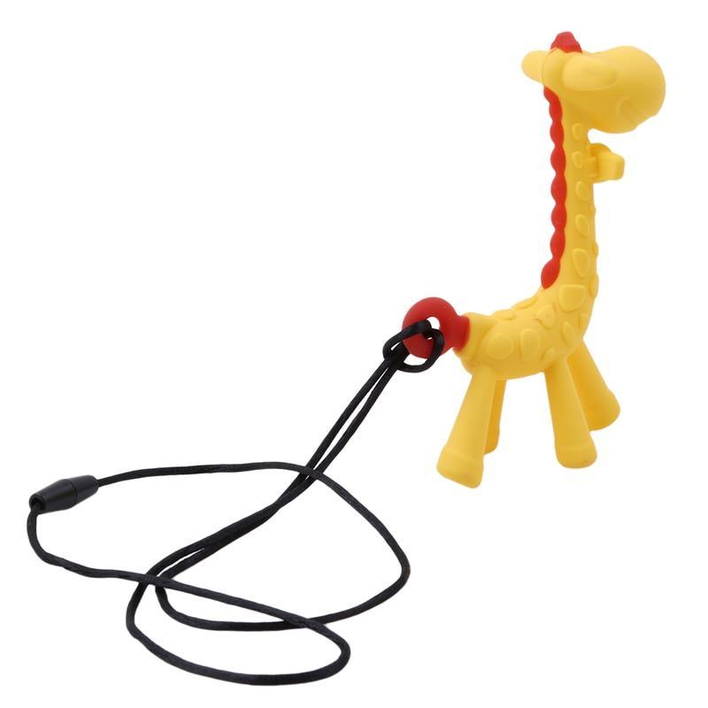 Unique Cute Cartoon Giraffe Shape Baby Teether Silicone Teething Toy New Hanging Toy For Baby Activity
