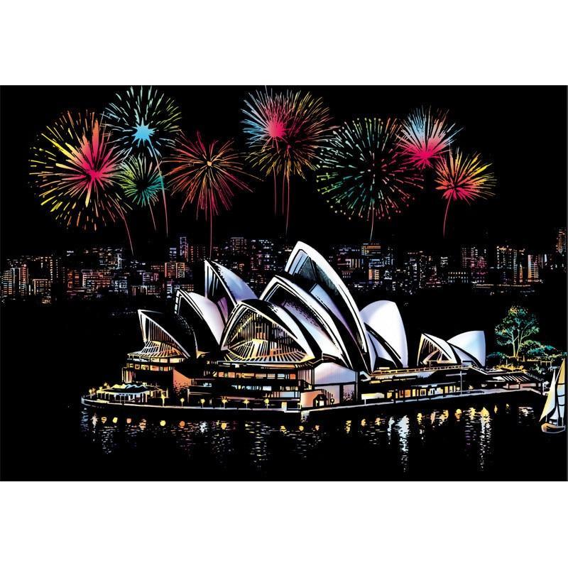 Kids Scratch Paintings Magic Seascape Art Drawings Paper Table Kids Educational Toys Child Birthday Gifts For Boys or Girls