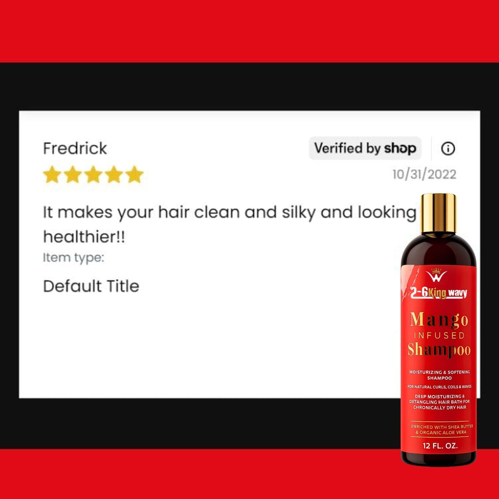 Mango Moisturizing Shampoo for Waves & Coarse Hair (Shampoo Bottle)