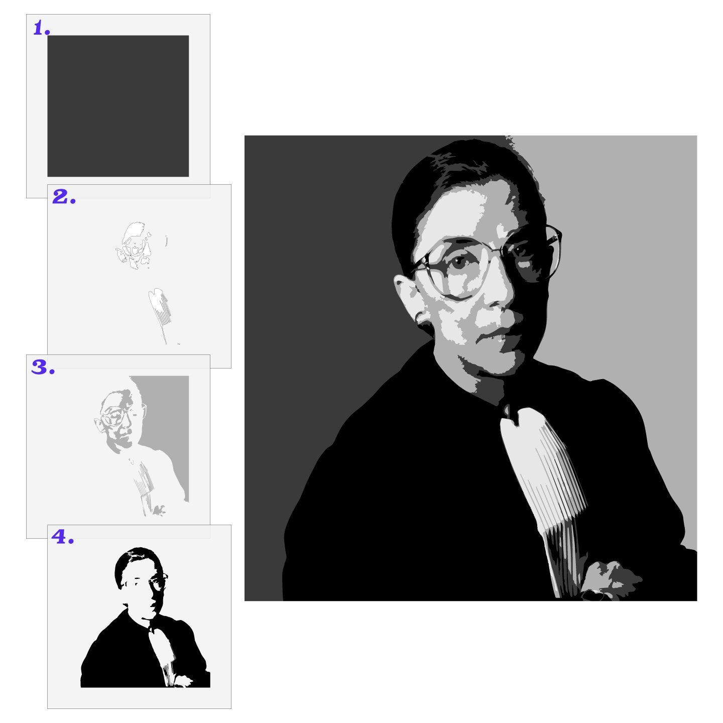 Ruth Bader Ginsberg 4 Layer Stencil Set