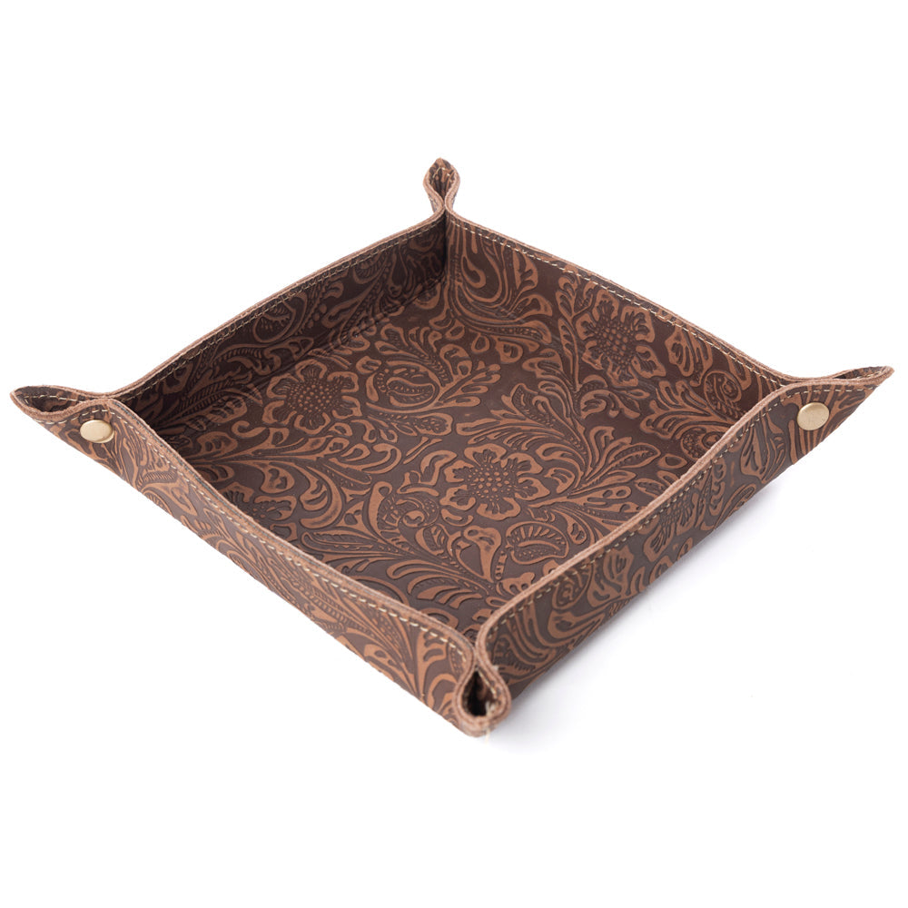 Myra Copperwind Leather Tray in Mocha Cocoa