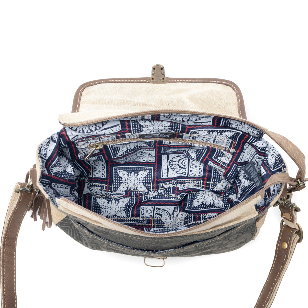Myra Meadowhide Western Shoulder Bag for Women in Brown with hairon flap
