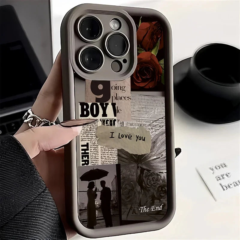 Red Flower Scenery Silicone Phone Case