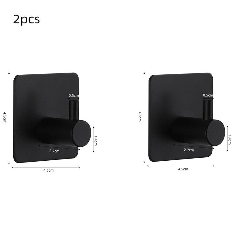 Adhesive Wall Hooks Mounted Door Key Cloth Coat Bathroom Robe Hanger Kitchen Hardware Rack Shelf Bag Hook Organizer For Hanging Bathroom Toilet Sticky Hook