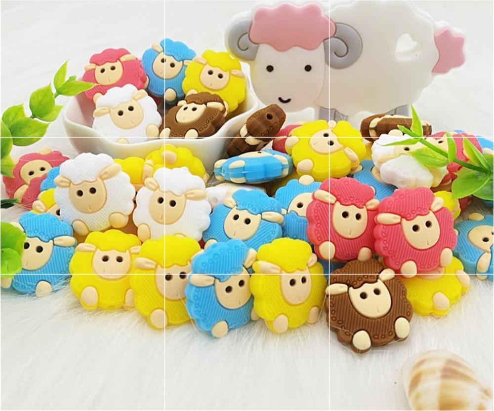 5pcs Animals Cartoon Silicone Teething Sheep For Children Newborn Baby Teether For Teeth