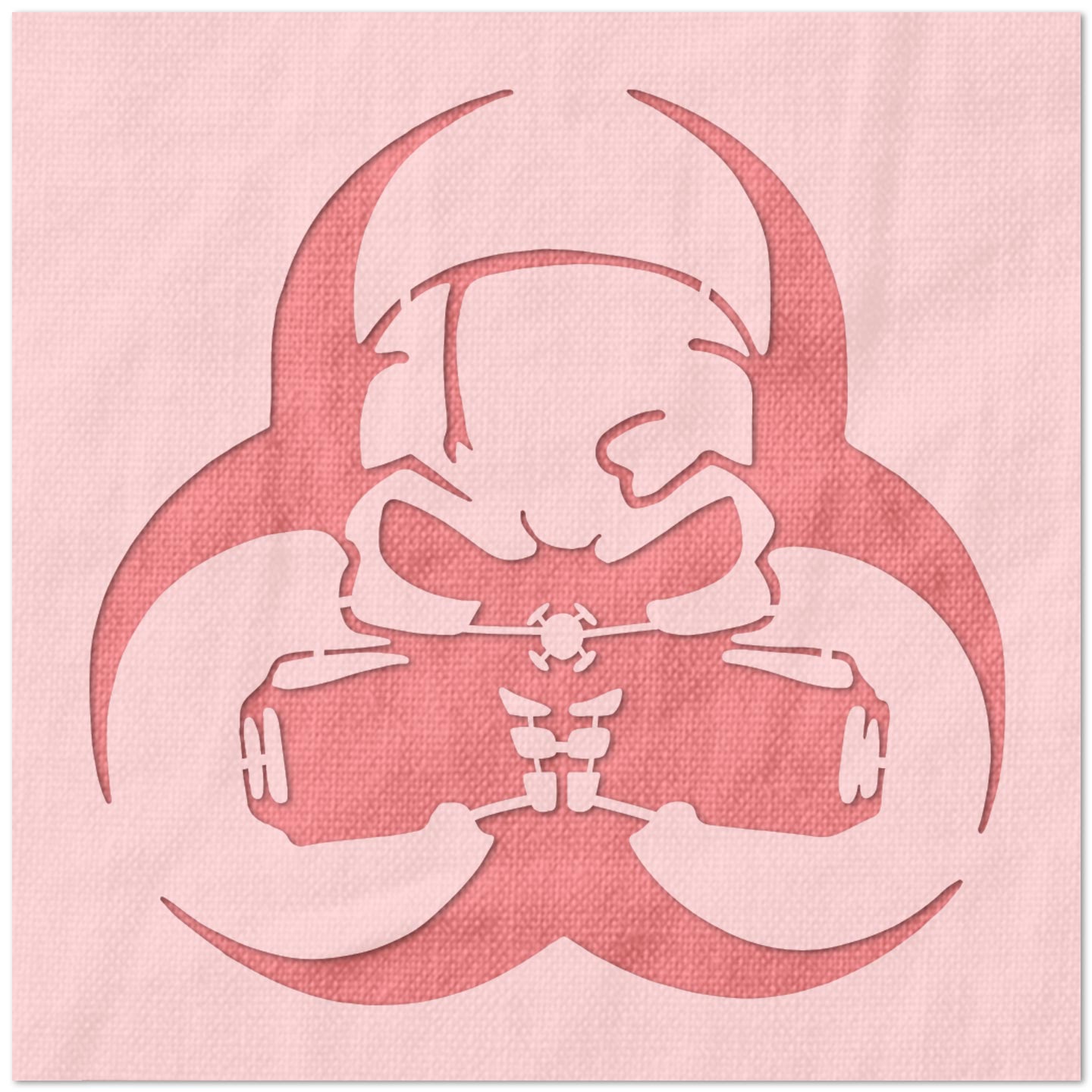 Biohazard Symbol Skull Mask Stencil