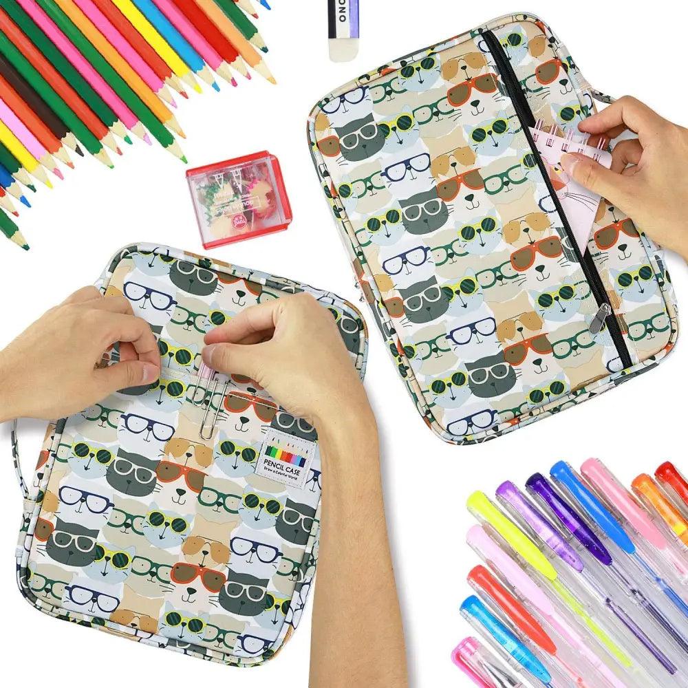 Colorful Large Capacity Pencil Bag Organizer Portable Multilayer Holder Big Pencil Bag