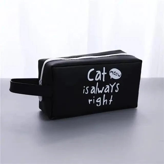 Creative Leather Black Large Capacity Pencil Pouch For Students Unique Colors Stationery Office Pencil Cases