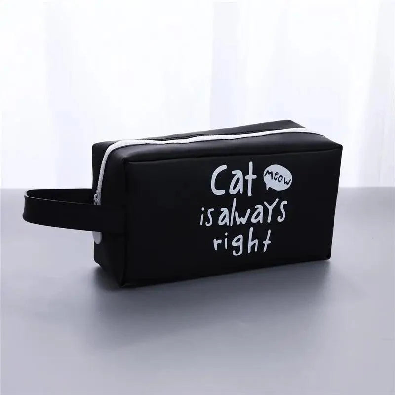 Creative Leather Black Large Capacity Pencil Pouch For Students Unique Colors Stationery Office Pencil Cases