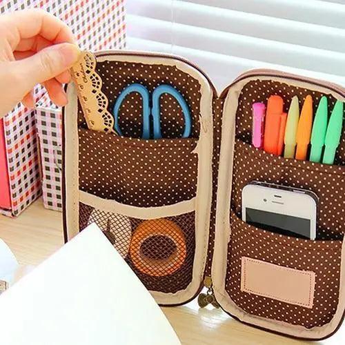 Cute Doll Pattern Pencil Case For Girls Colorful Pen Holder Case For Students Elegant Style School Accessories Pencil Pouch Pen Bag Multipurpose Travel Bags For School