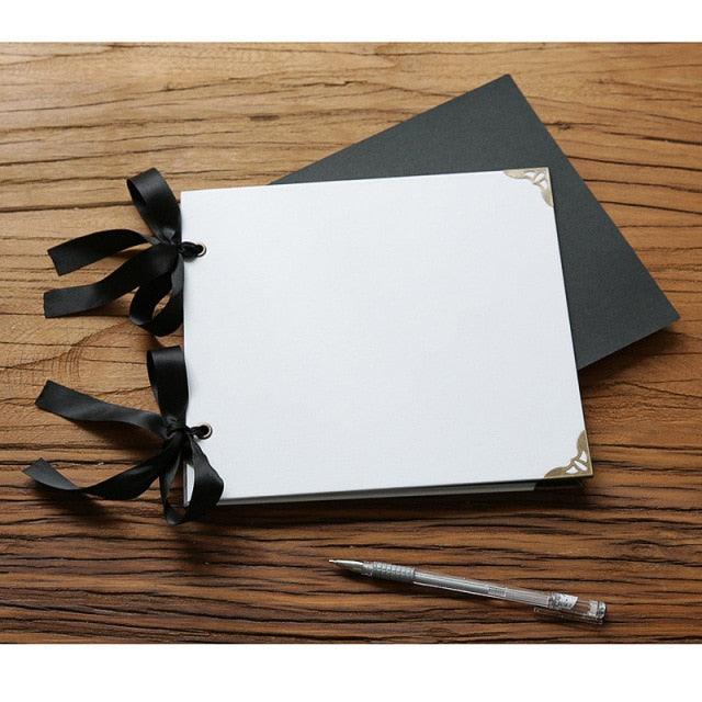 DIY Photo Albums Wedding Photo Scrapbook 20Pages Cover Self Adhesive Scrapbook Album Case Binding Hardcover Craft Blank Black Page Wedding and Anniversary Family Photo Album