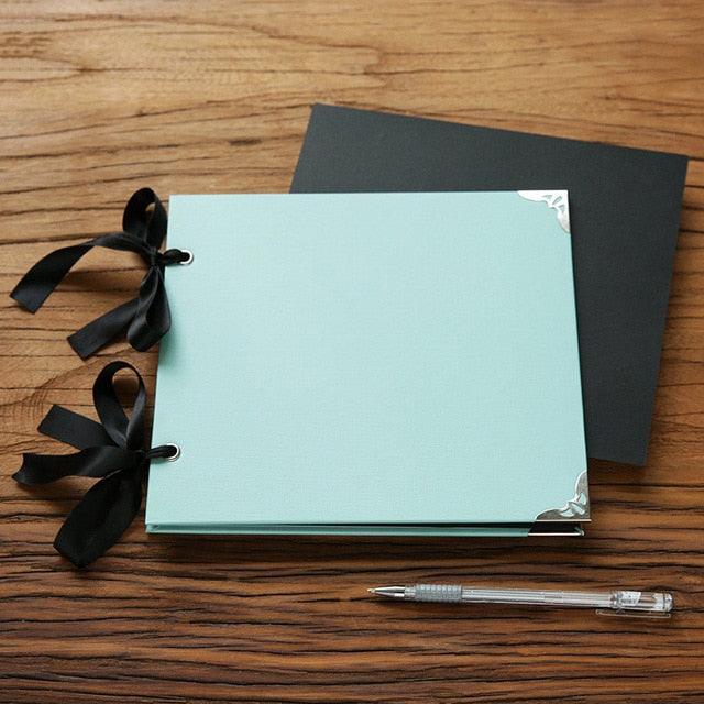 DIY Photo Albums Wedding Photo Scrapbook 20Pages Cover Self Adhesive Scrapbook Album Case Binding Hardcover Craft Blank Black Page Wedding and Anniversary Family Photo Album