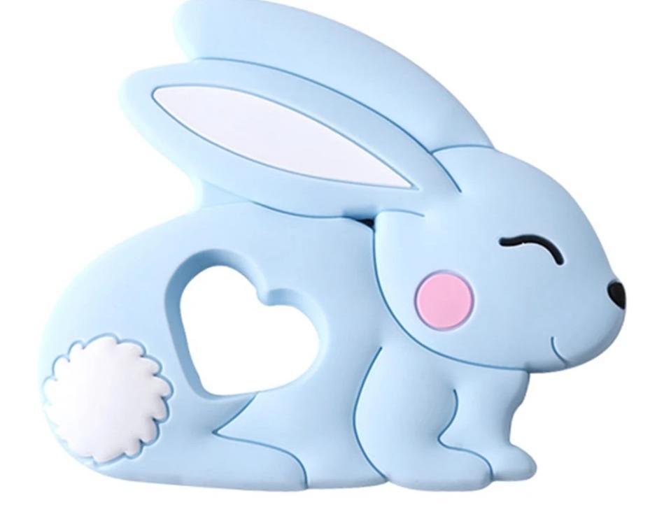Baby Teether Silicone Rabbit Food Grade Bunny Teether Nursing Teething Accessories Silicone Animal Teether For Kids and Baby