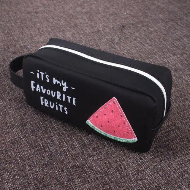 Fruit Pattern Pencil Case Large Capacity Candy Colors Pencil Cases High School College Office Supply Pencil Box