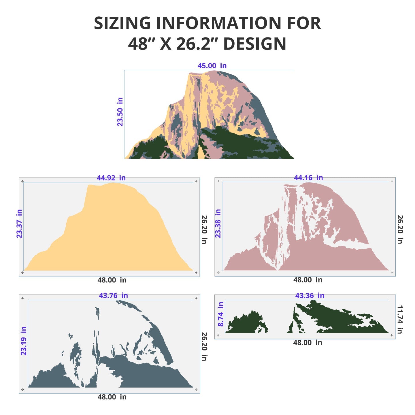 Half Dome Yosemite Wall Mural Stencil Set