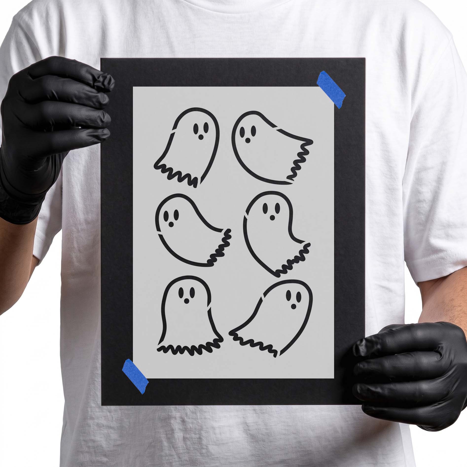 Halloween Ghosts Stencil