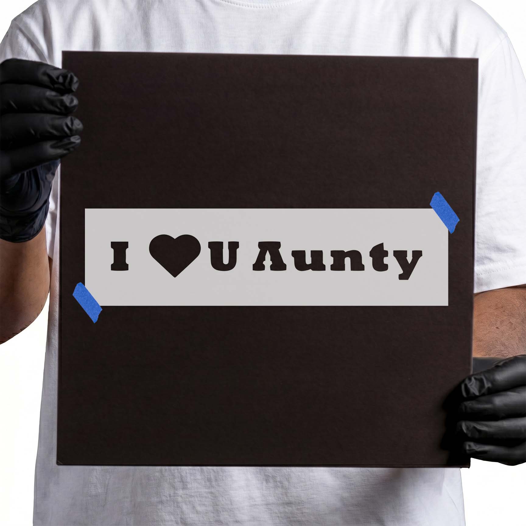 I Heart You Aunty Stencil
