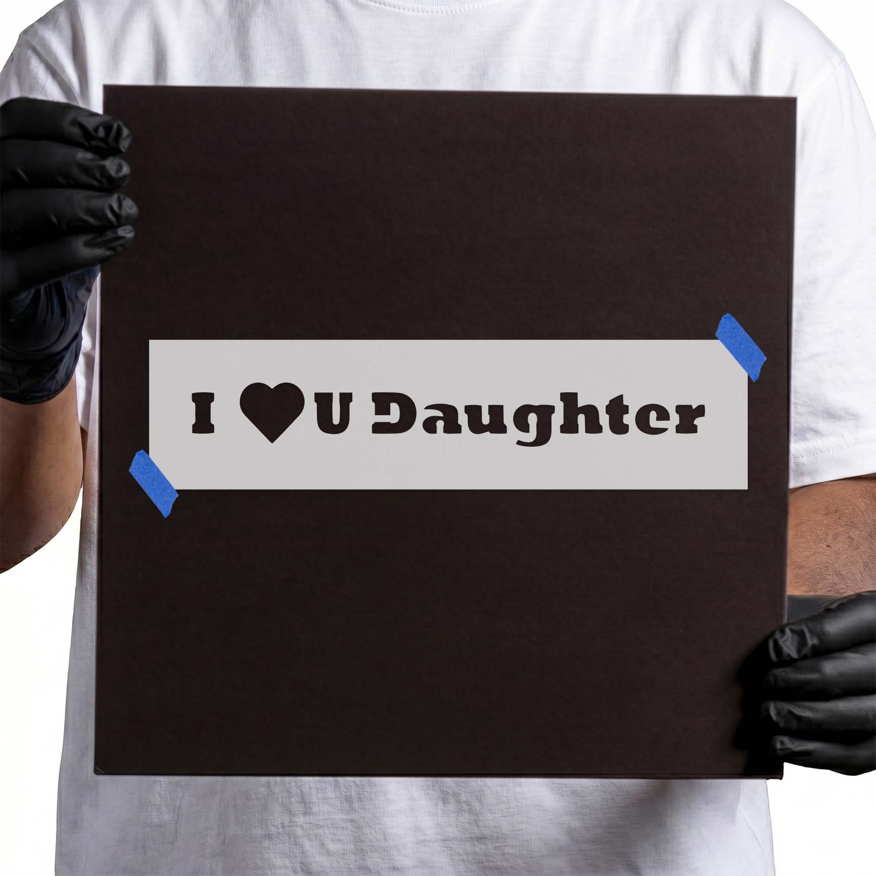 I Heart You Daughter Stencil