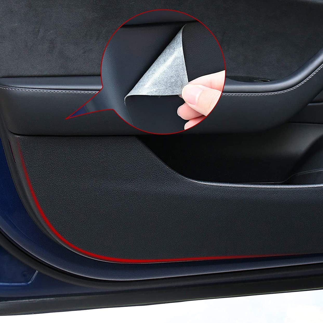 Leather Door Protector Anti-Kick Mat for Tesla Model Y 2020-2025.03