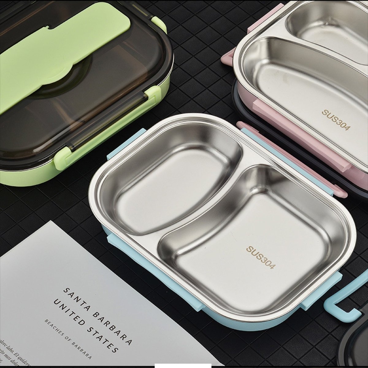Bento Lunch Box – Includes Thermos Bag, Spoon & Chopsticks