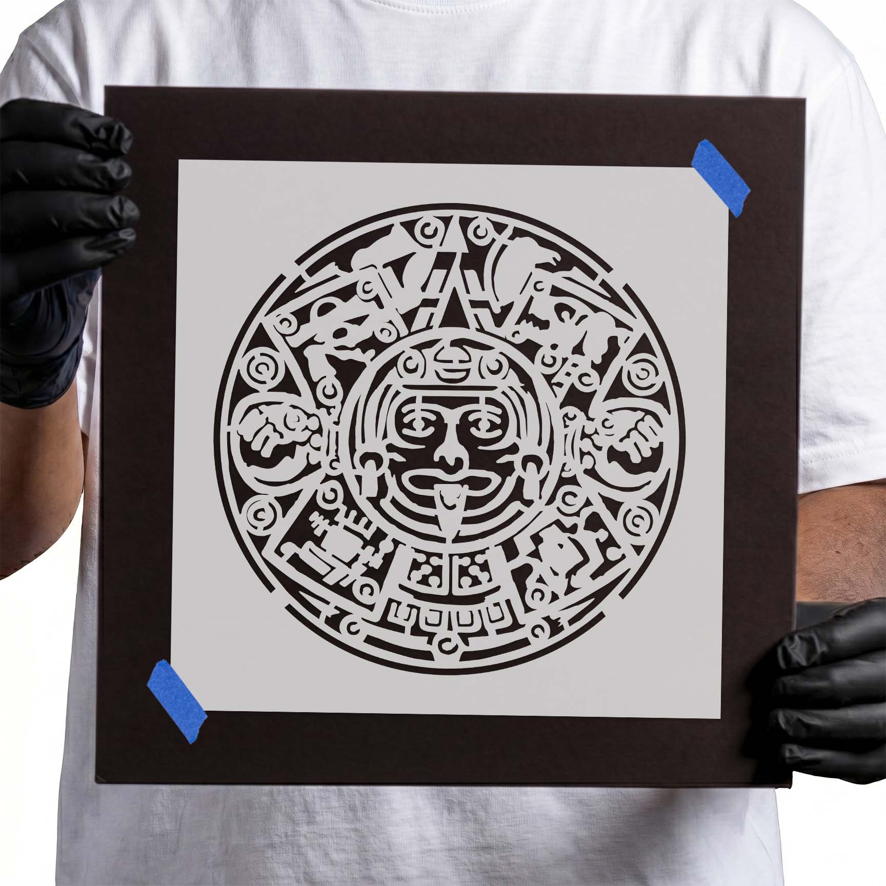 Mayan Emblem Stencil