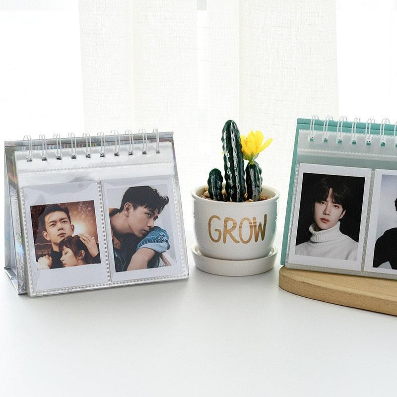 New Desktop Mini Standing Polaroid Photo Album Scrapbooking Photocards album for cards stamps Photo Frame Instar Tabletop Flip Calendar Photo Album Gifts For Everyone