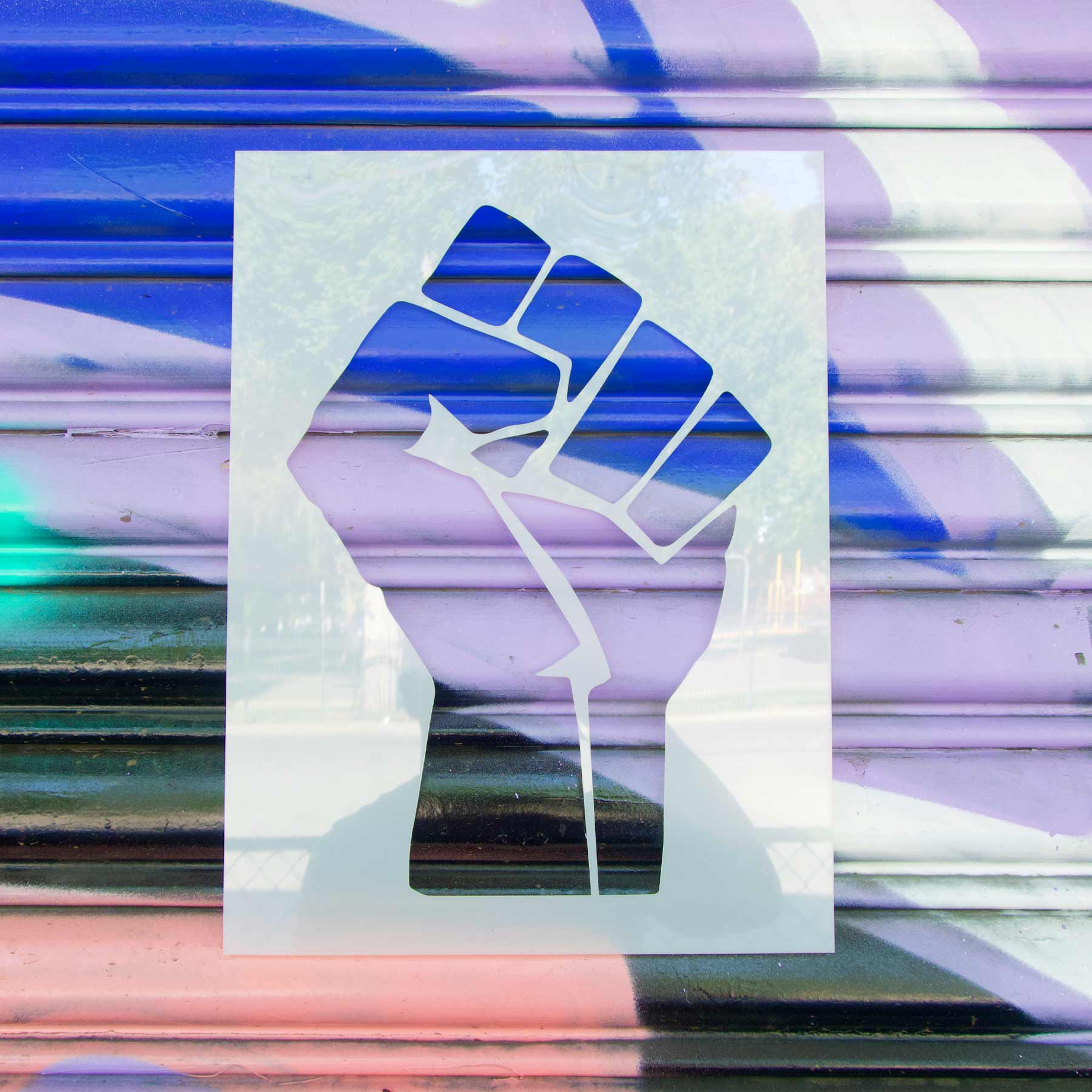 Raised Fist Stencil