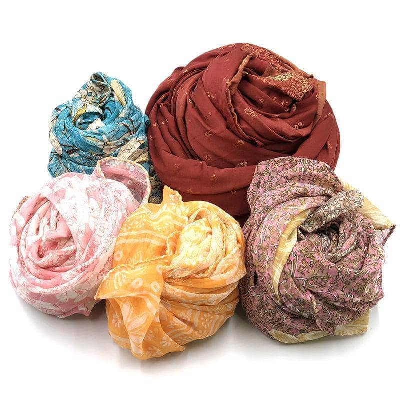 Colorful Sari Scrap Bundle – Handpicked Fabric Pieces for Crafting, Mending & Journaling