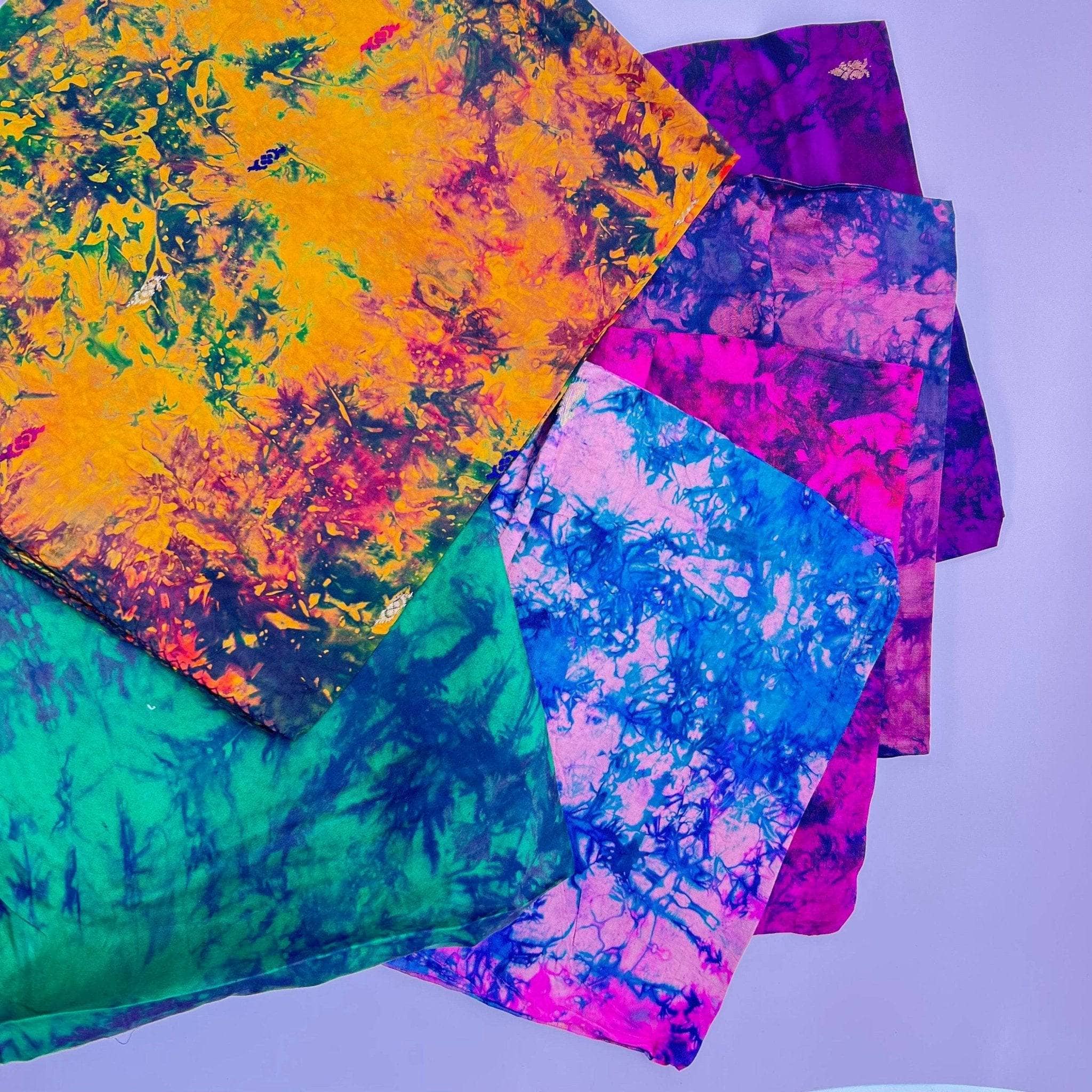 Colorful Sari Scrap Bundle – Handpicked Fabric Pieces for Crafting, Mending & Journaling
