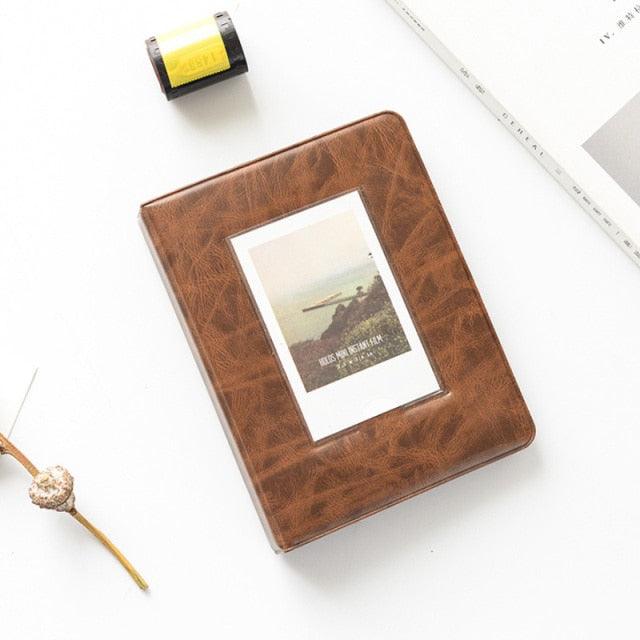 Retro 3 Inches 64 Pockets Photo Album Mini Instant Album Polaroid Photo Album Picture Case Storage Family Scrapbook Albums Family Anniversary Gift For Couple