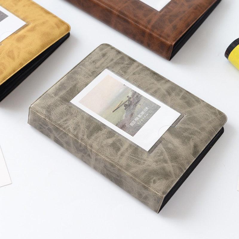 Retro 3 Inches 64 Pockets Photo Album Mini Instant Album Polaroid Photo Album Picture Case Storage Family Scrapbook Albums Family Anniversary Gift For Couple