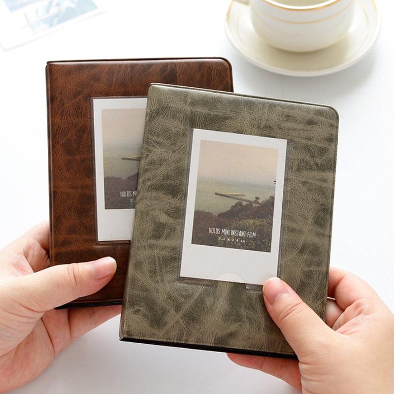 Retro 3 Inches 64 Pockets Photo Album Mini Instant Album Polaroid Photo Album Picture Case Storage Family Scrapbook Albums Family Anniversary Gift For Couple