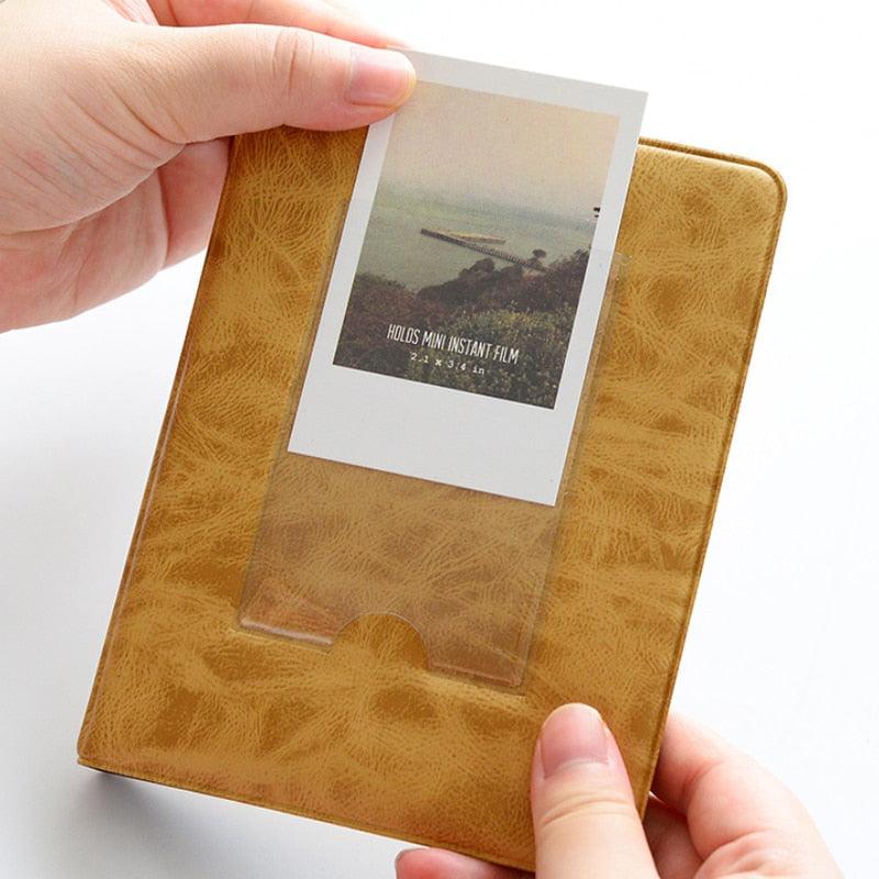 Retro 3 Inches 64 Pockets Photo Album Mini Instant Album Polaroid Photo Album Picture Case Storage Family Scrapbook Albums Family Anniversary Gift For Couple