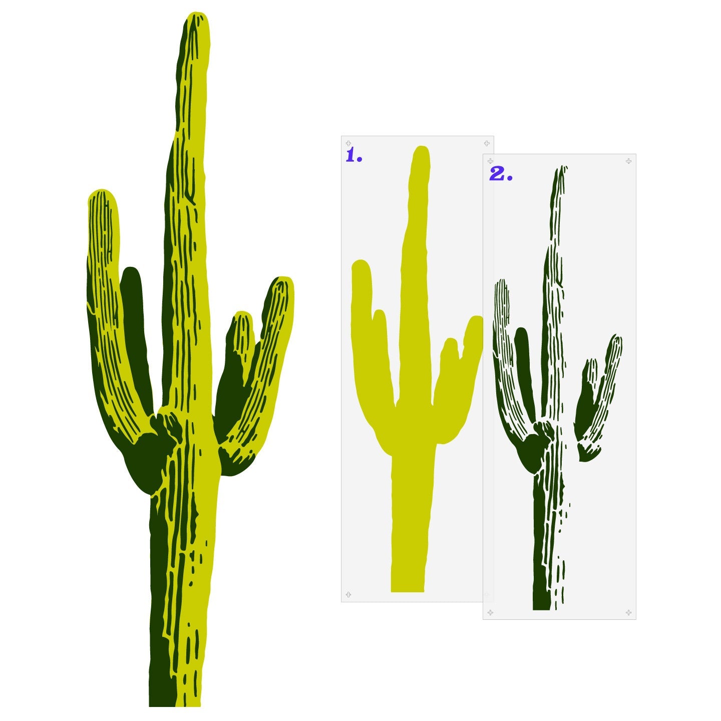 Saguaro National Park Wall Mural Stencil Set