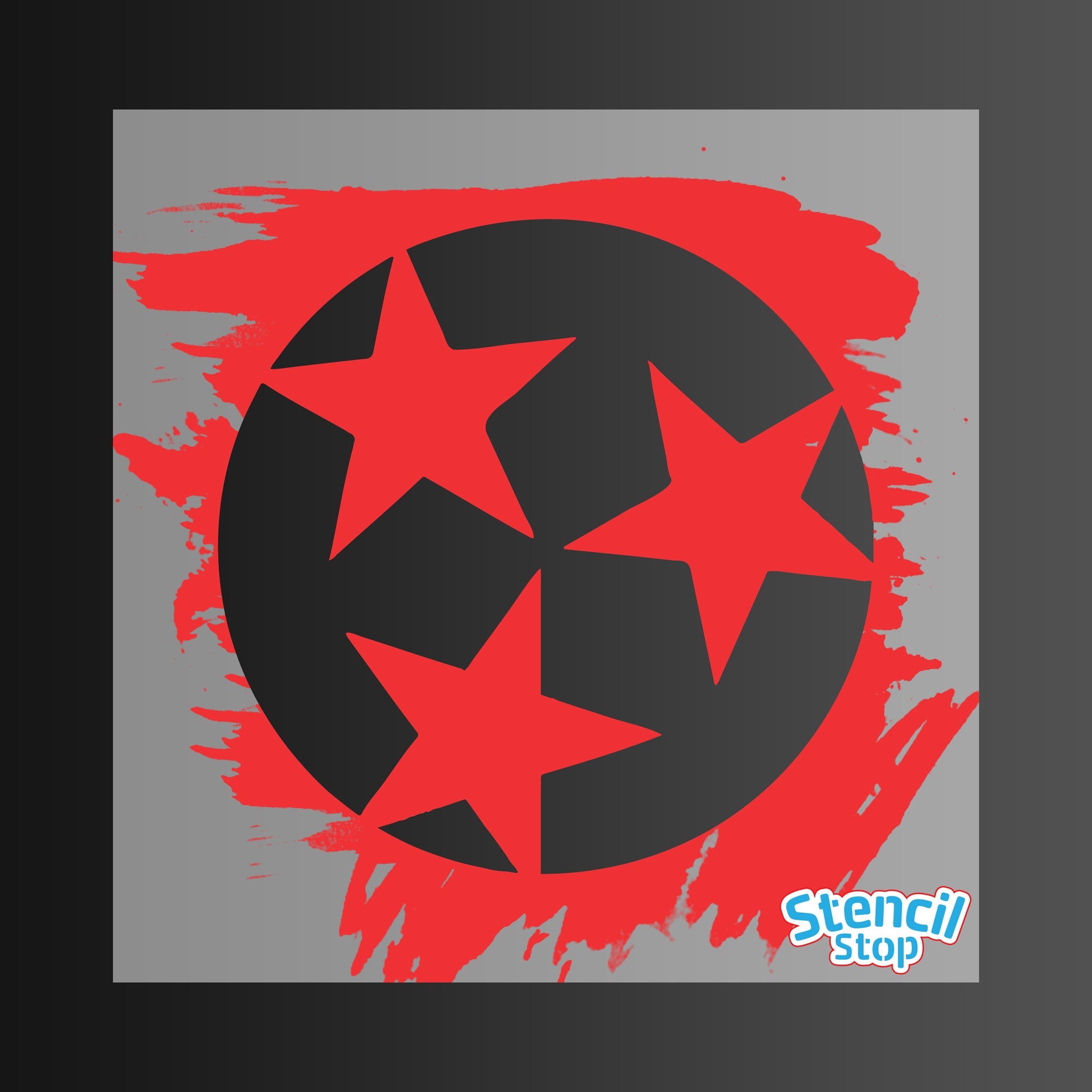 Tennessee State Flag Three Star Stencil